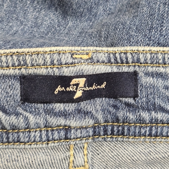 7 For All Mankind Womens High Rise Seam Front Slit Ankle Denim Jeans Size 30 - Picture 10 of 10